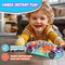 Light Up Transparent Car Kids 8” Battery Operated Toy Car for Boys & Girls, Mechanical Bump and Go Toy Car with Colorful Moving Gears, LED Light Effects, Plays Music